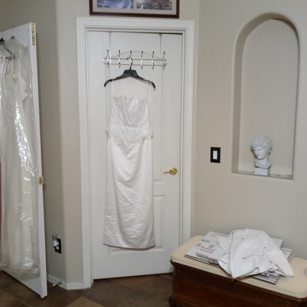 White Satin with lace Body strapless